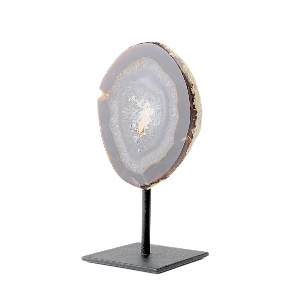 Agaat Geode op metalen standaard - 5 - Image 2