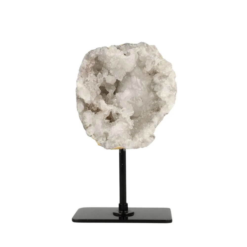 Bergkristal Geode op standaard - 2