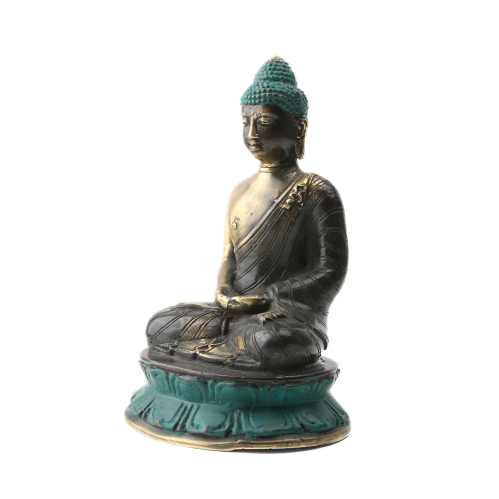 Boeddha op Lotus Dhyana Mudra Messing - Image 2