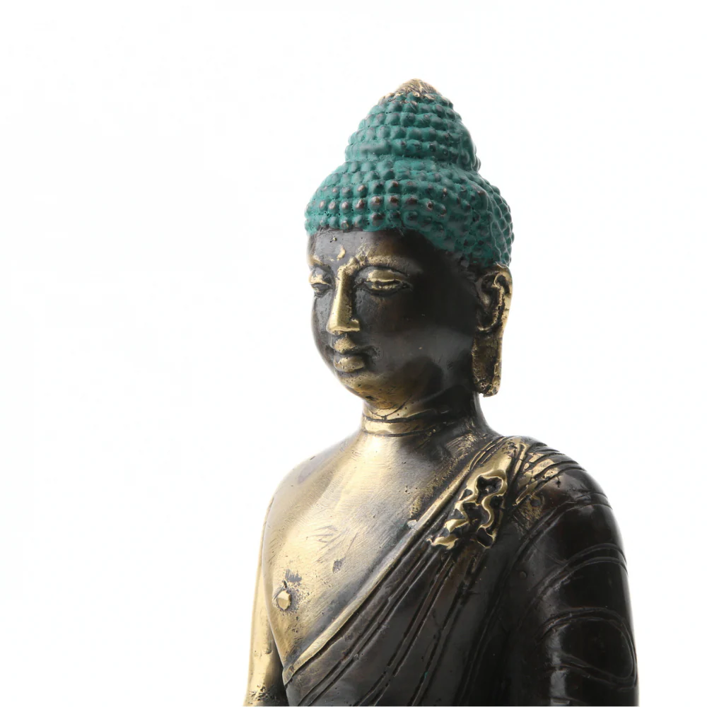 Boeddha op Lotus Dhyana Mudra Messing - Image 3