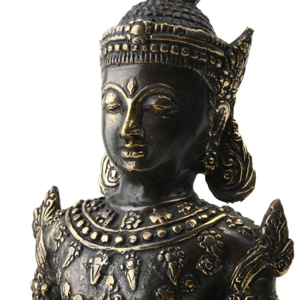 Boeddha met Kroon op Lotus Dhyana Mudra Messing - Image 2