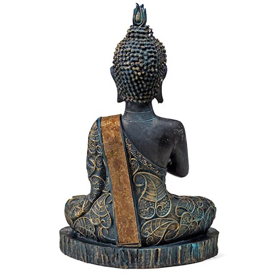 Boeddha in Meditatie antieke finish Thailand 380 gram - Image 2