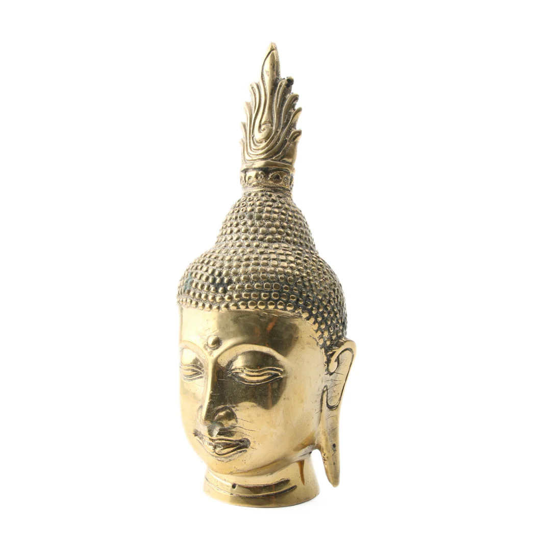 Boeddha Hoofd met Kroon Brass Plated - Image 2