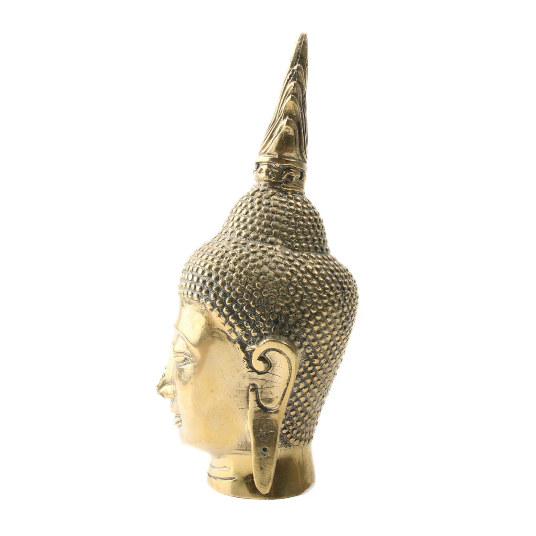 Boeddha Hoofd met Kroon Brass Plated - Image 3