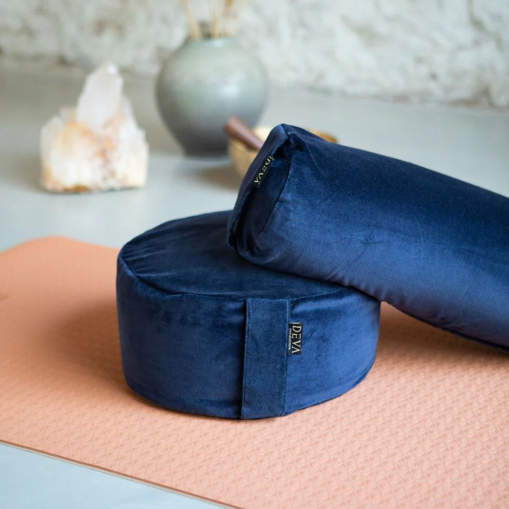 Deva Yoga - Meditatiekussen velvet - Dark Blue - Image 3