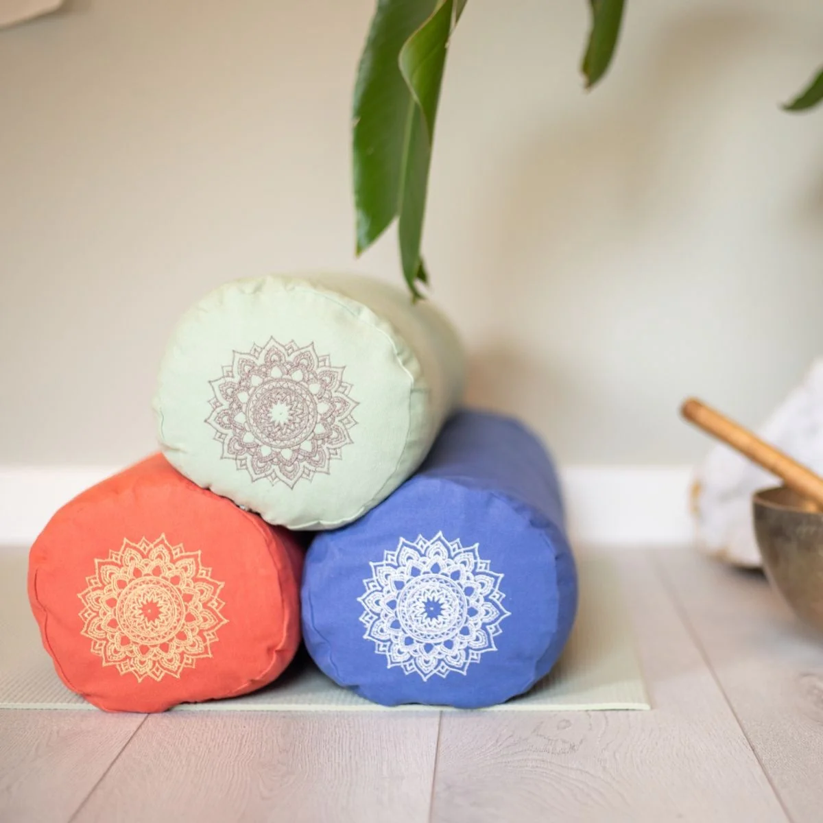 Deva Yoga - Bolster bio katoen - Light Green Mandala - Image 5