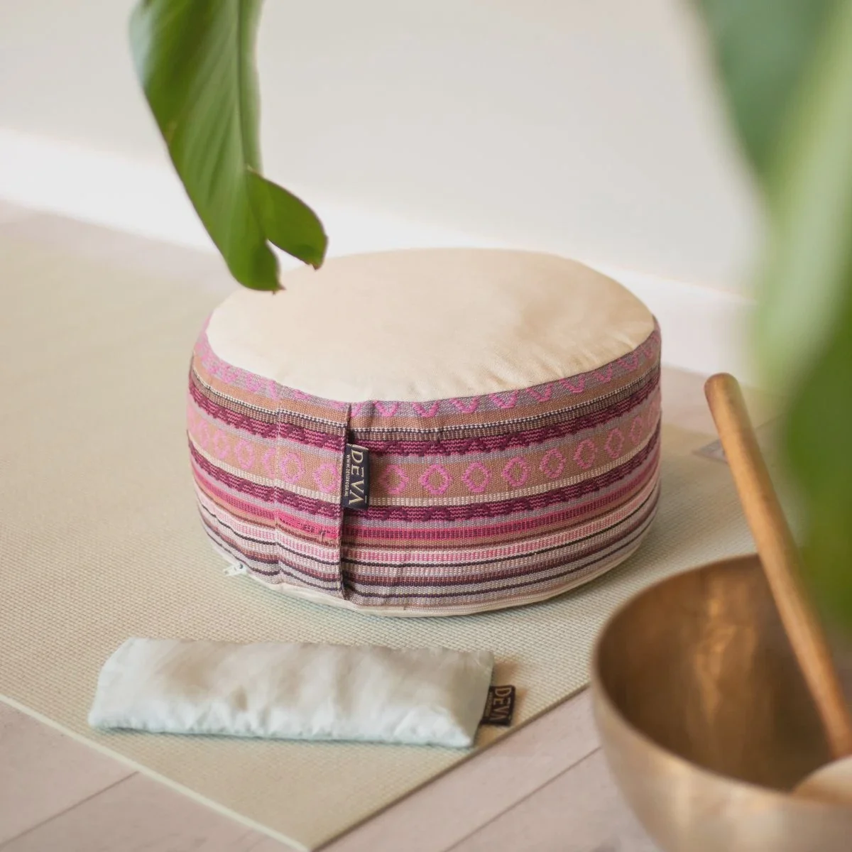 Deva Yoga - Meditatiekussen bio katoen - Boho Pink - Image 3