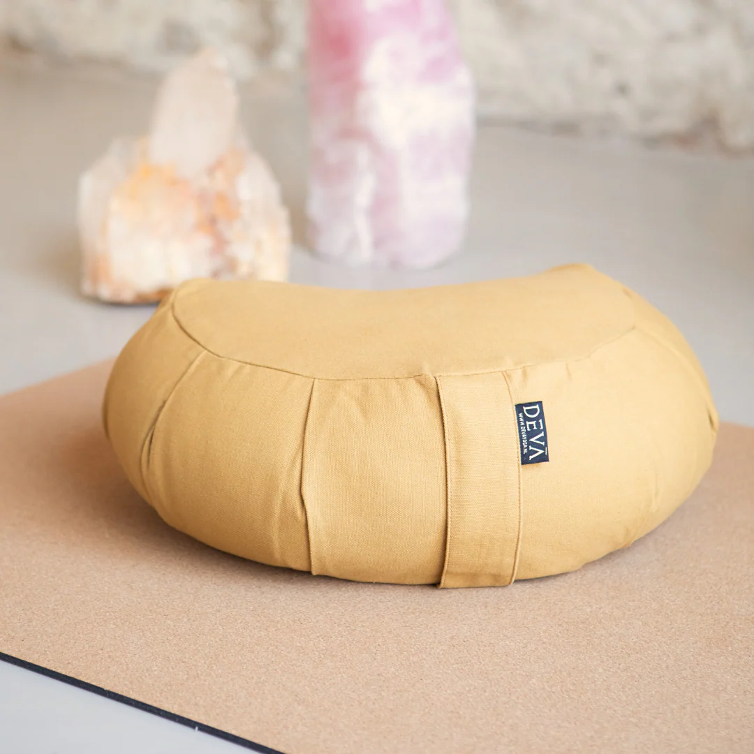Deva Yoga - Meditatiekussen halve maan bio katoen - Dark Yellow - Image 4