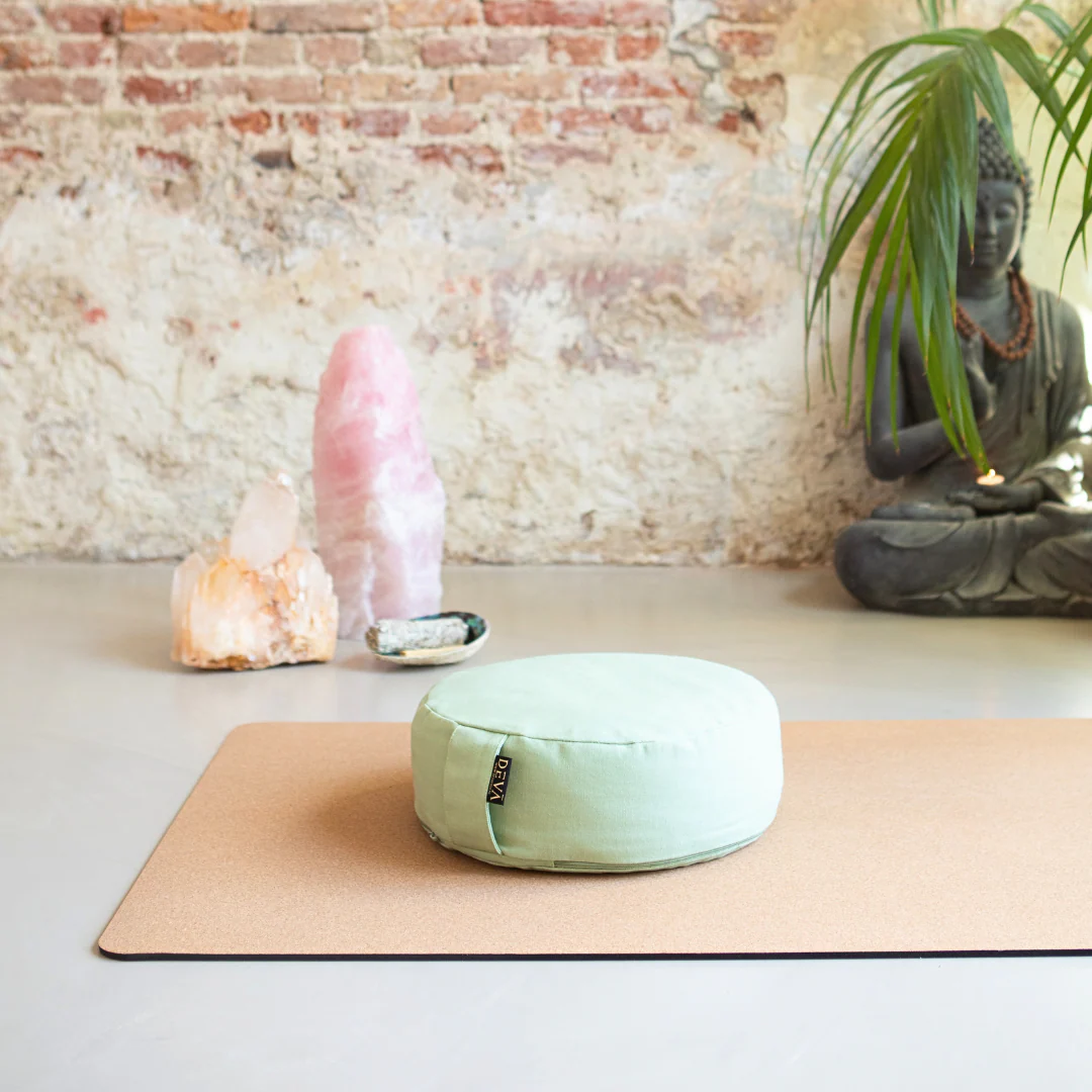 Deva Yoga - Meditatiekussen laag bio katoen - Light Green - Image 2