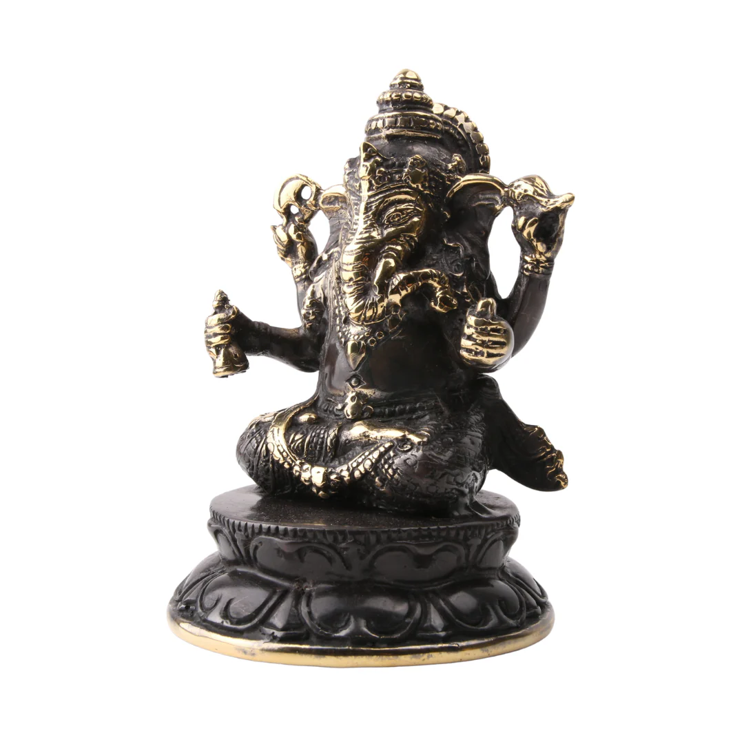 Ganesha op Lotus Messing - Image 2