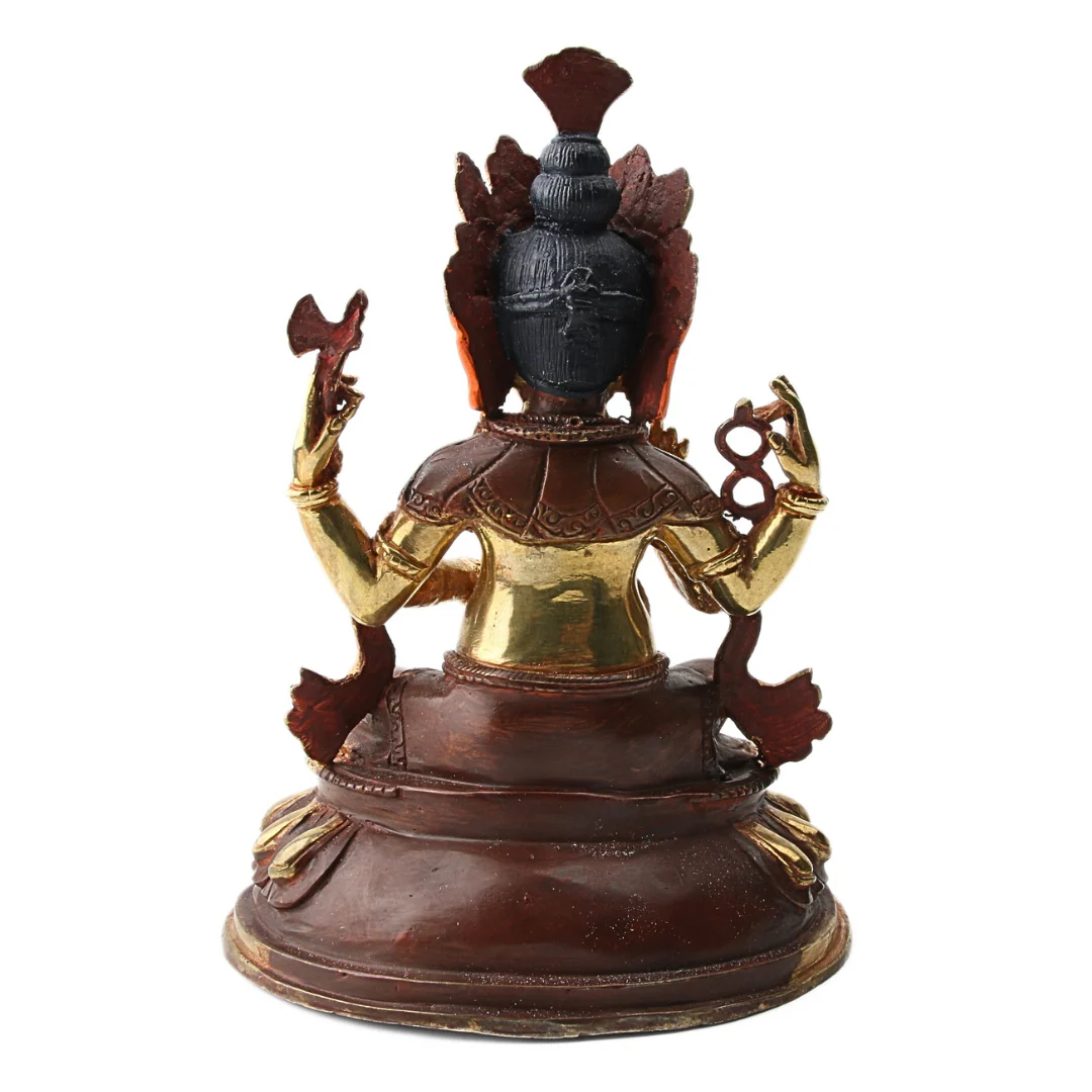 Ganesha Messing met Gold Plated Gezicht - Image 3
