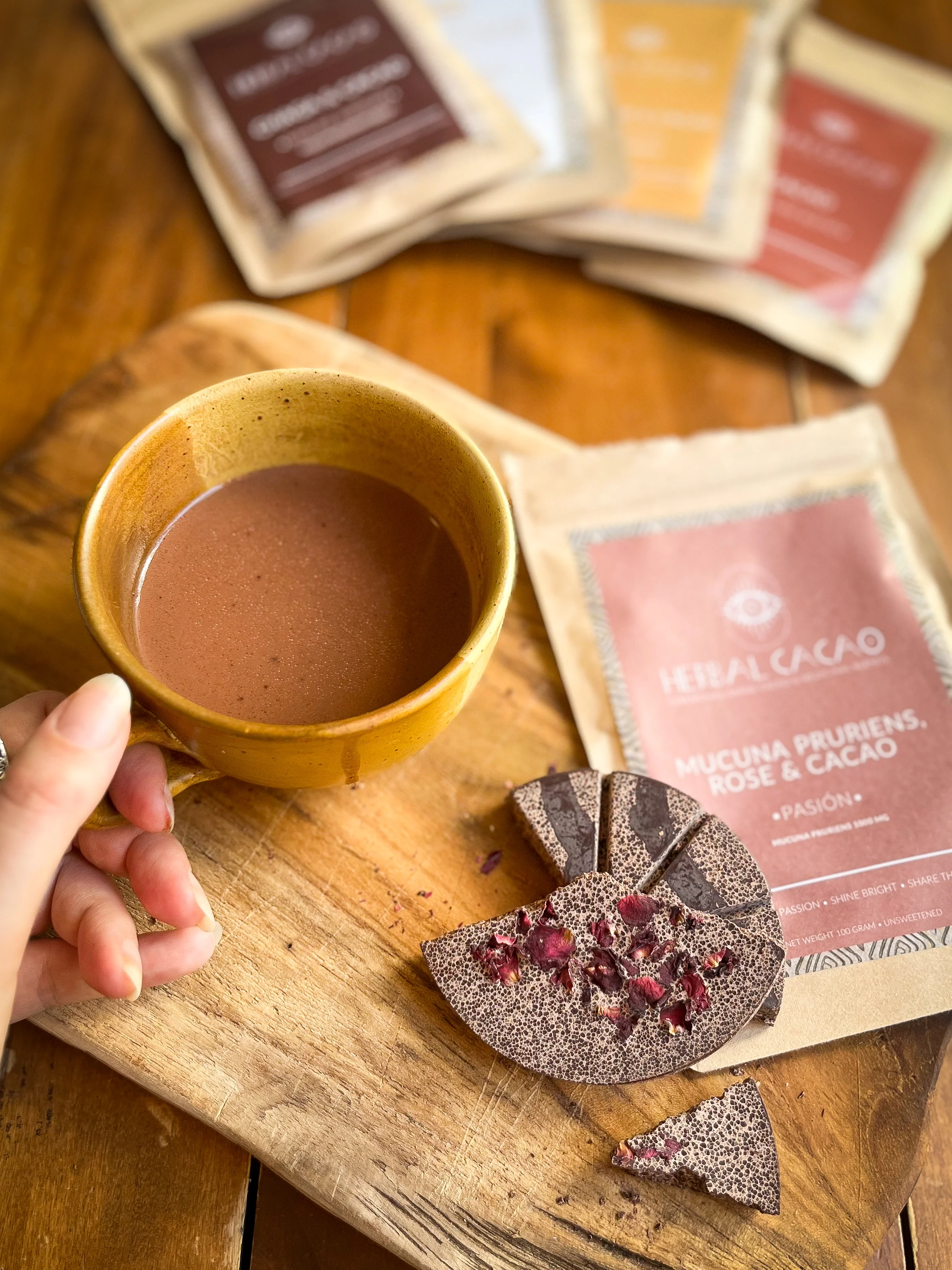Herbal Cacao Mucuna Pruriens, Rose & Cacao - Pasión - Image 3