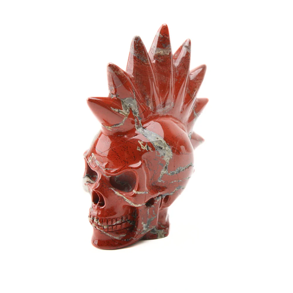 Jaspis Rood Skull met Hanenkam - 1 - Image 2