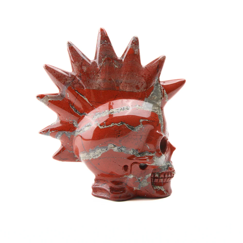 Jaspis Rood Skull met Hanenkam - 1 - Image 3