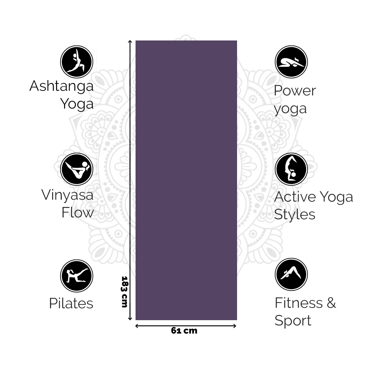 LG Premium Yogamat - Enchanting Pink - Roze - 6mm - Image 4