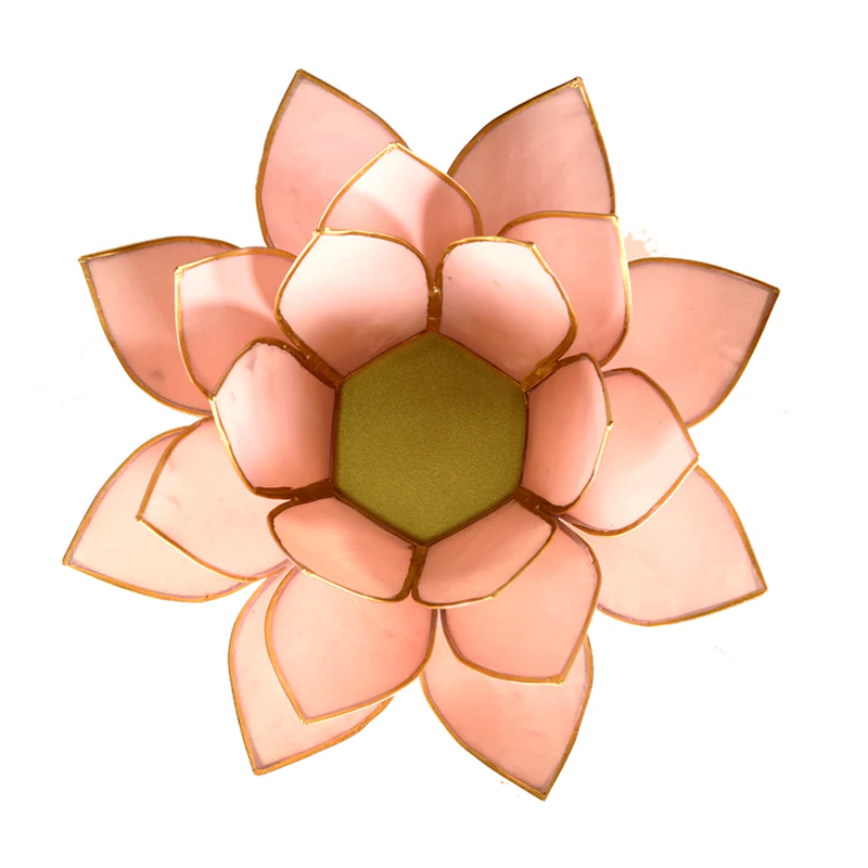 Lotus sfeerlicht pastel roze goudrand - Image 2