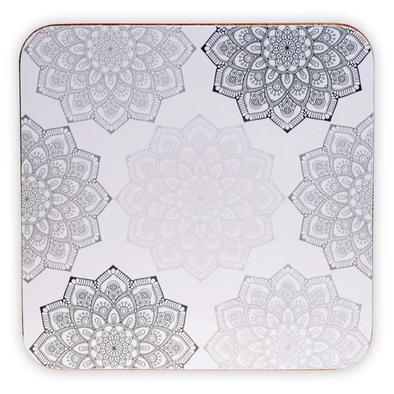 Mandala onderzetters grijs set van 6 * - Image 3