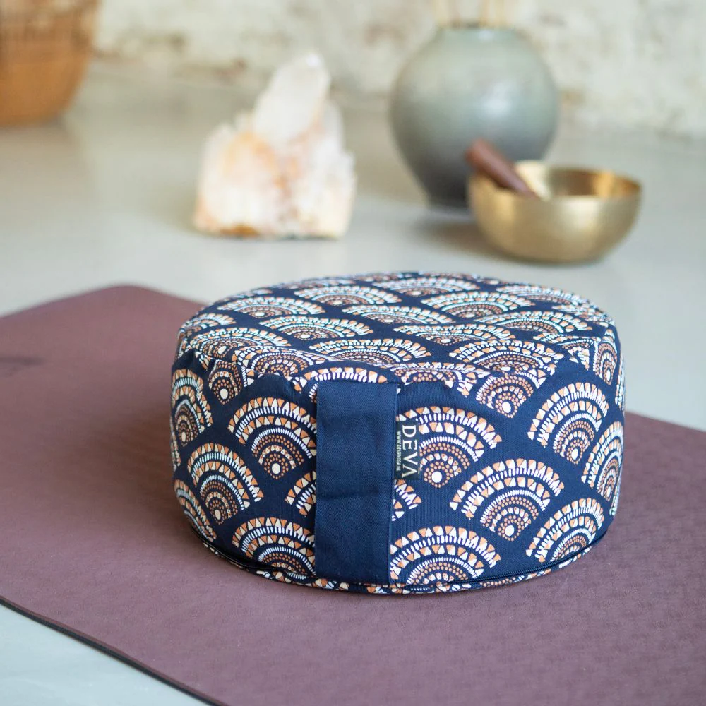 Deva Yoga - Meditatiekussen bio katoen - Blue Wave - Image 2