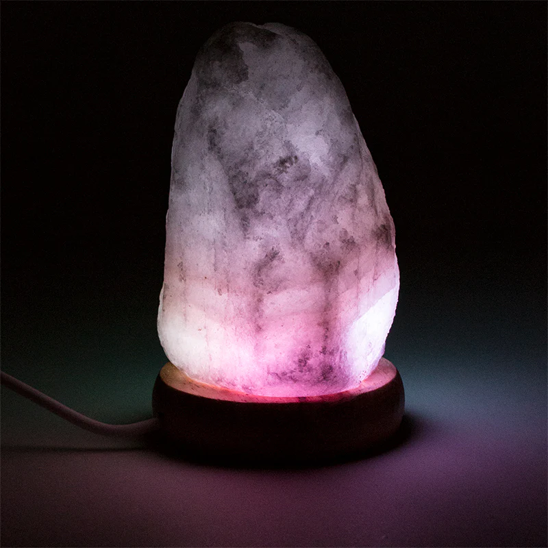 Mini Mood zoutlamp ruw USB + LED* - Image 3