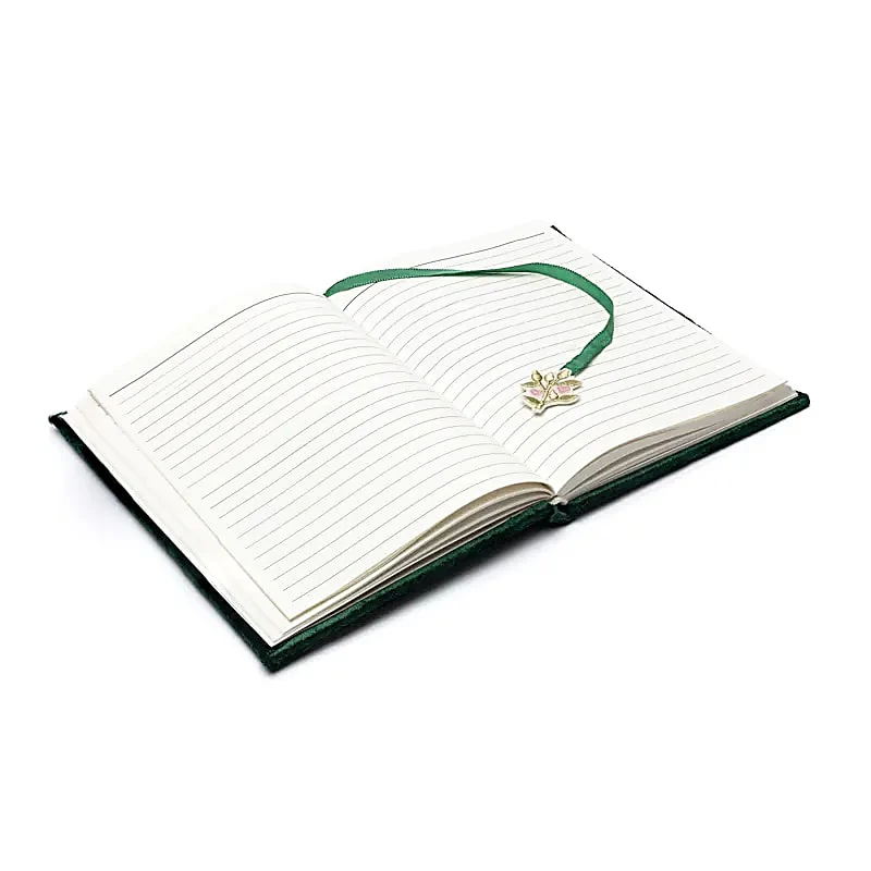 Notitieboek fluweel groen met Levensboom en harten - Image 2