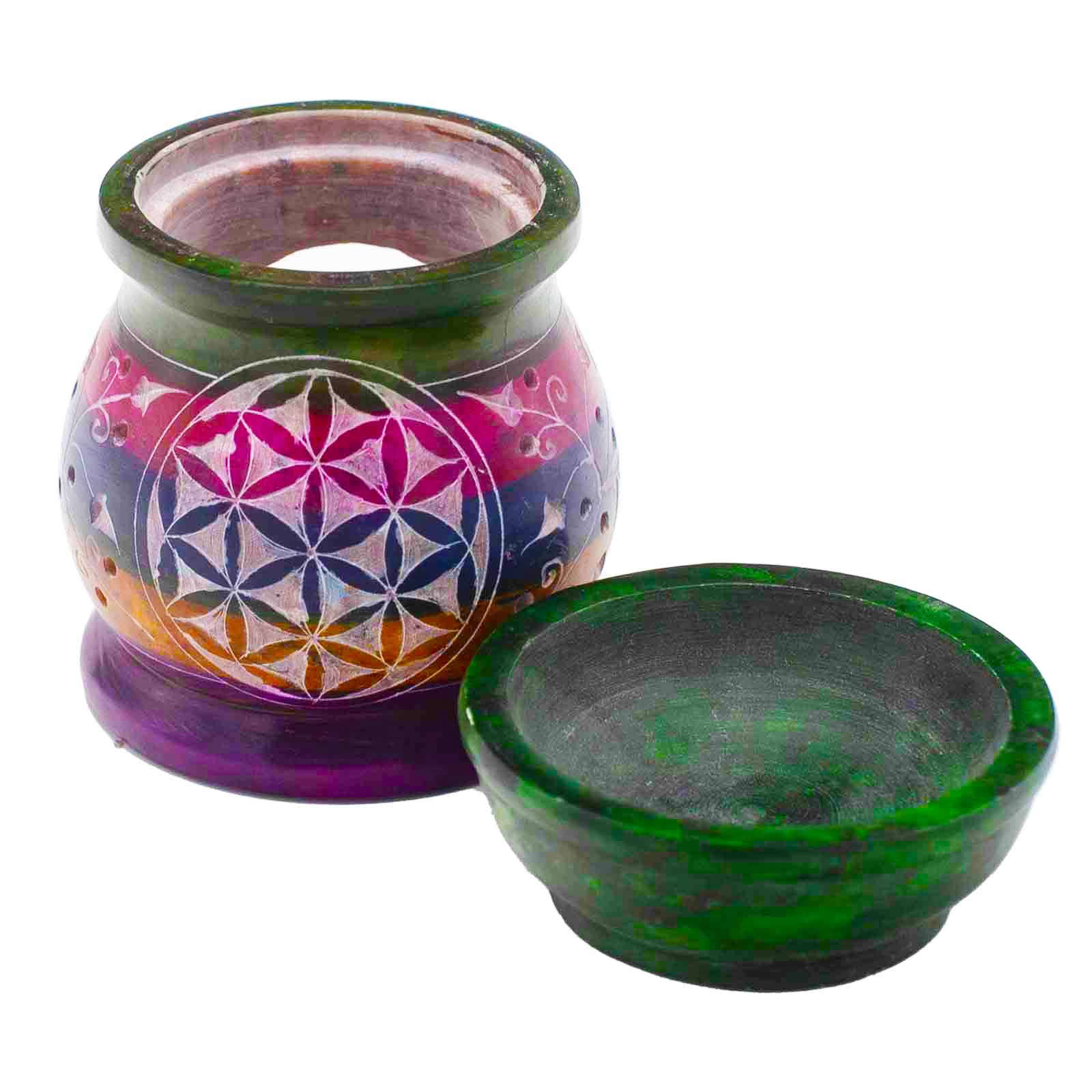 Oliebrander van Zeepsteen Flower of Life - Image 2