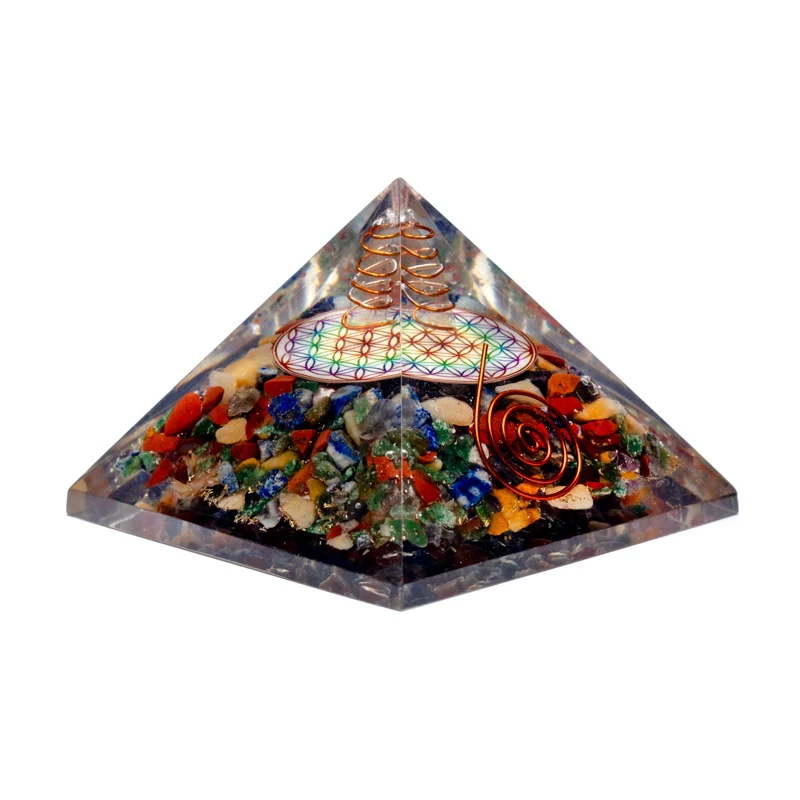 Orgoniet Piramide - Bloem des levens chakra met kristalpunt - Image 2