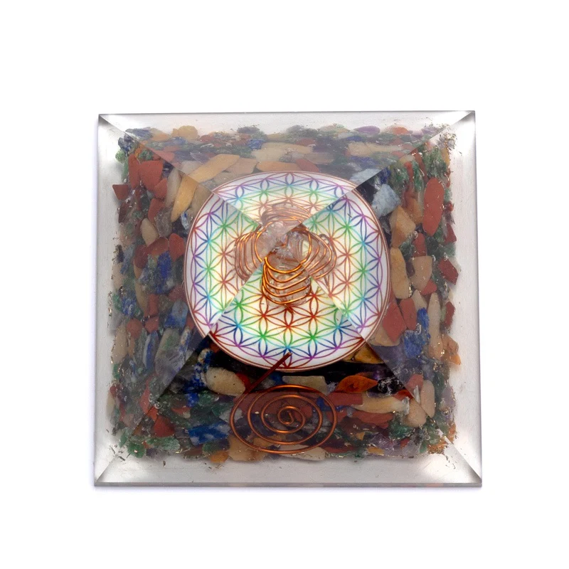 Orgoniet Piramide - Bloem des levens chakra met kristalpunt - Image 3