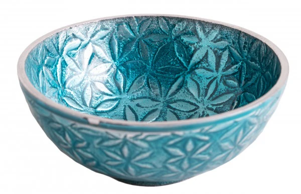 Schaaltje Flower of Life aluminium turquoise - Image 2