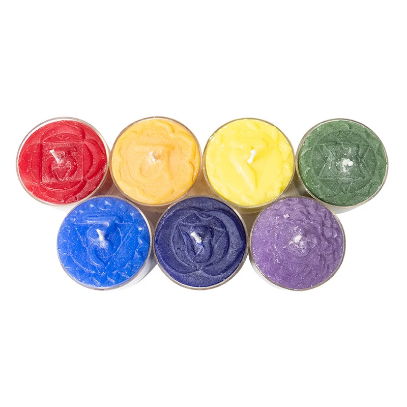Theelichtjes set 7 chakra geurkaarsjes - Image 2