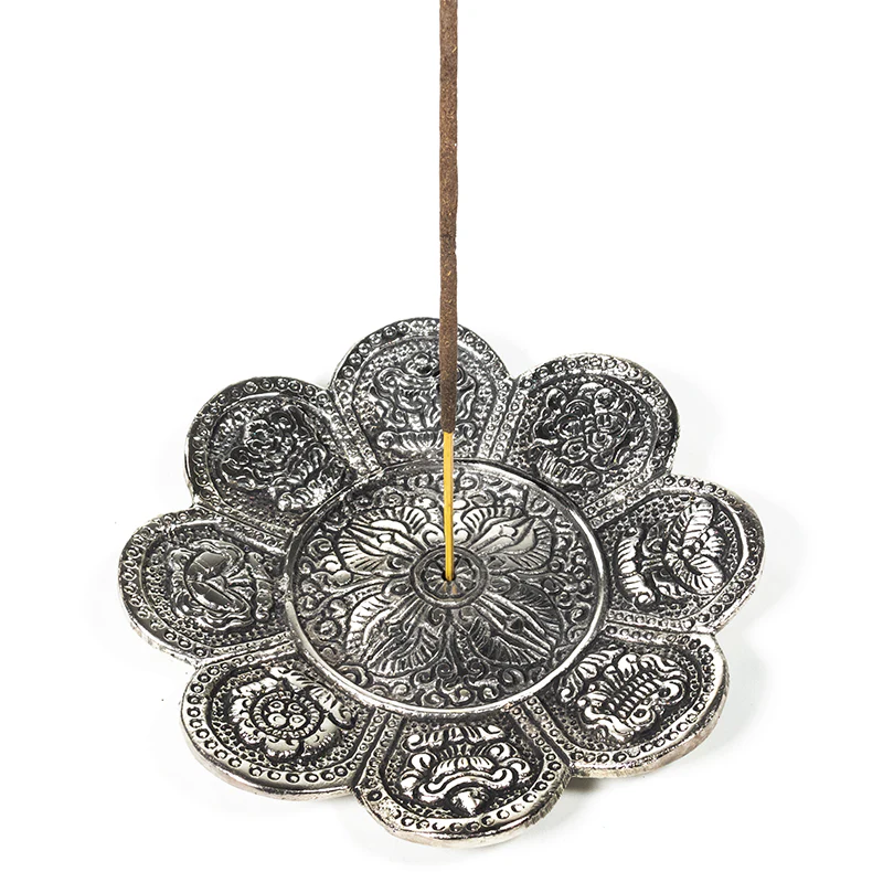 Wierookbrander 8 voorspoedsymbolen zilver - Image 2