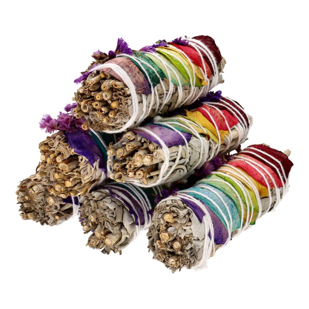 Witte salie smudge stick met chakra - Image 3