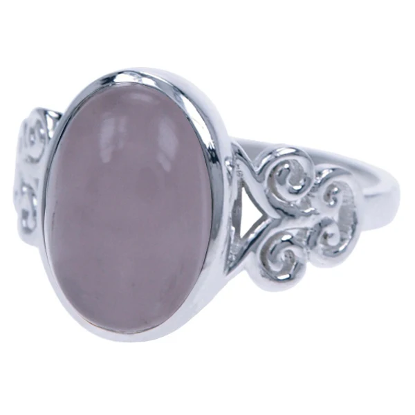 Zilveren ring Rozenkwarts 1