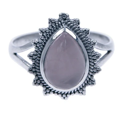 Zilveren ring Rozenkwarts 12